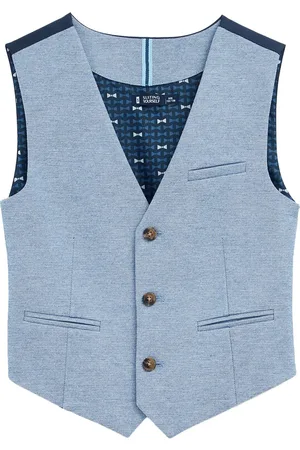 WE Fashion Jongens slim fit gilet met structuur
