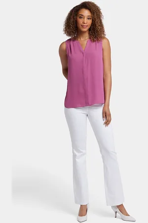 NYDJ Mouwloze Pintuck Blouse