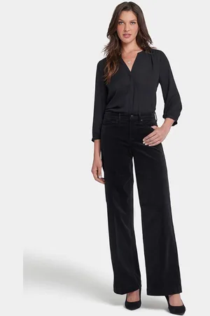 NYDJ Teresa Wide Leg Broek Zwart Corduroy