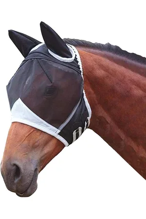 Merkloos Premium Paardenvliegmasker - Volledige Bedekking voor Ultieme Paardenbescherming door Shires