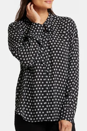 NYDJ Tie-Neck Blouse Grafische Print