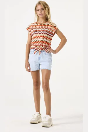 Garcia Meisjes All over print T-shirt Oranje Korte mouw