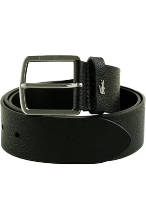 Lacoste Leren Riem Grained Leather Belt 40 MM W85 Zwart