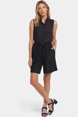 NYDJ Relaxed Short Zwart Stretch Linnen
