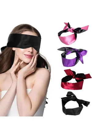 Merkloos Blinddoek 4 Stuks Zijde Satijnen Oogmasker voor Slaapspelletjes - Valentijnscadeau 150 cm