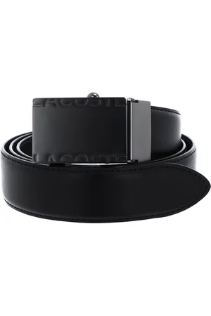 Lacoste Leren Riem Casual 35 Curved Raw Edges W110 Zwart
