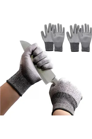 Merkloos 2 paar snijbestendige handschoenen - Snijbestendige handschoenen niveau 5 - Arbeidsbescherming Handschoenen - PU-gecoat - Werkhandschoenen - Slijtvast, kras- en perforatiebestendig
