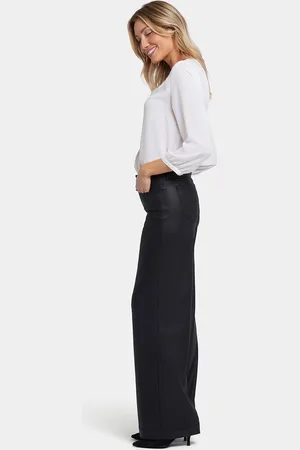 NYDJ Teresa Wide Leg Jeans Zwart Coating Premium Denim