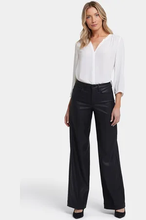 NYDJ Teresa Wide Leg Jeans Zwart Coating Premium Denim