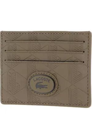 Lacoste Leren Kaarthouder Nomogramme Cc Holder Taupe