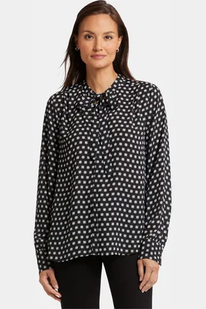 NYDJ Tie-Neck Blouse Grafische Print