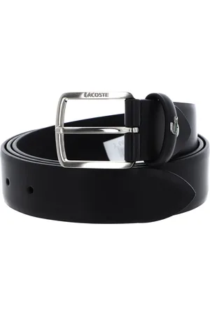 Lacoste Leren Riem Casual 35 Stitched Edges W110 Zwart