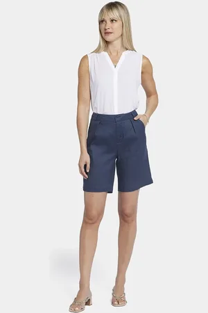NYDJ Relaxed Short Donkerblauw Stretch Linnen