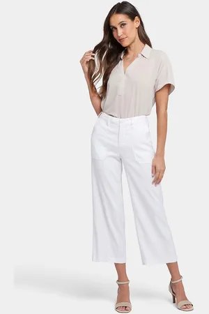 NYDJ Wijde Pijp Cargo Capri Broek In Stretch Linnen