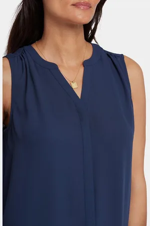 NYDJ Mouwloze Pintuck Blouse