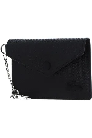 Lacoste Leren Kaarthoes Classic Flap CC Holder Zwart