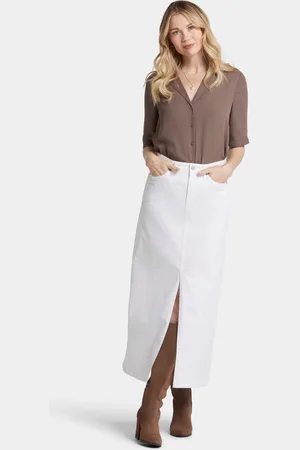 NYDJ Lange Rok met Hoge Taille en Middenvoor Split