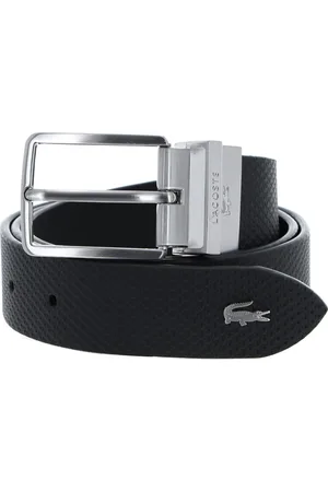 Lacoste Leren Riem Casual Plain Grained Leather Belt W125 Antraciet