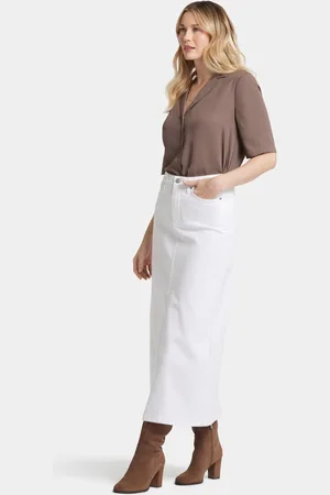 NYDJ Lange Rok met Hoge Taille en Middenvoor Split