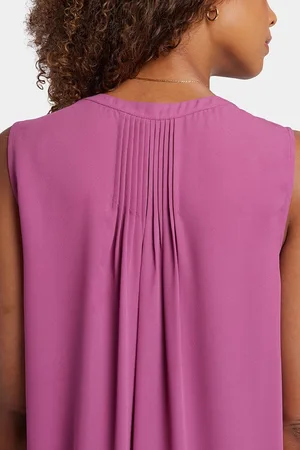 NYDJ Mouwloze Pintuck Blouse