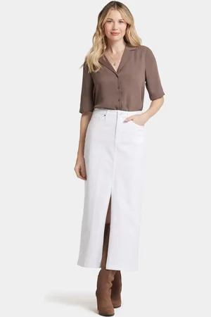 NYDJ Lange Rok met Hoge Taille en Middenvoor Split