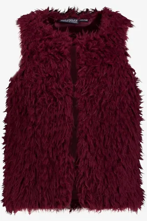 TwoDay Fake fur meisjes gilet bordeaux