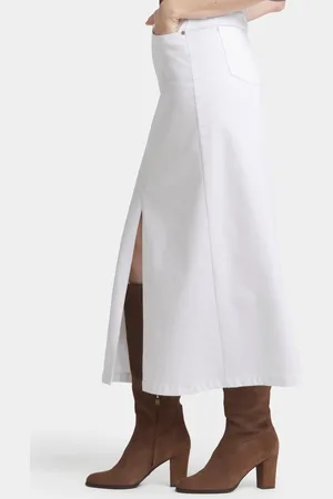 NYDJ Lange Rok met Hoge Taille en Middenvoor Split