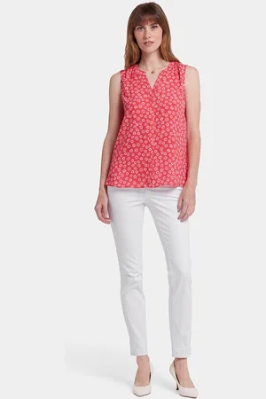 NYDJ Mouwloze Pintuck Blouse