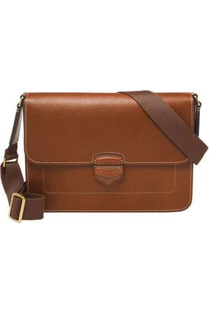 Fossil Leren Business tas Lennox Messenger Bruine