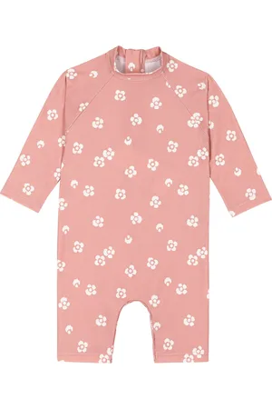 Petit Bateau Babypakje met uv-bescherming en bloemenprint Meisjes Zwempak - ;Wit