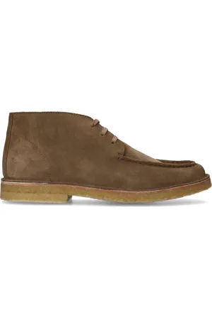 Manfield Heren - Taupe suède veterboots