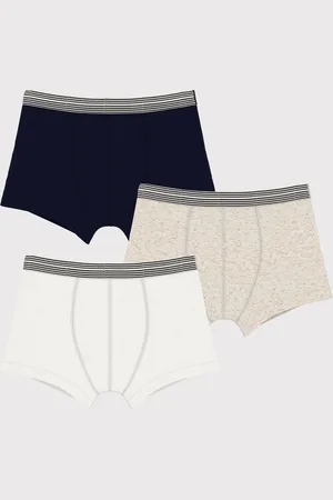 Petit Bateau Set van 3 effen boxershorts voor jongens in katoen Jongens Onderbroek - ;Beige;Wit