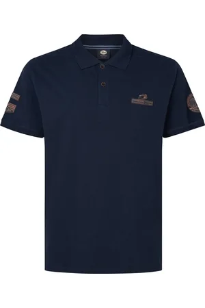 Petrol Industries Heren Plus Size Artwork Polo Seagull - Blauw
