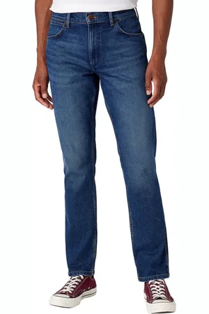 Wrangler Heren Jeans Broeken GREENSBORO regular/straight Fit Blauw 44W / 32L Volwassenen