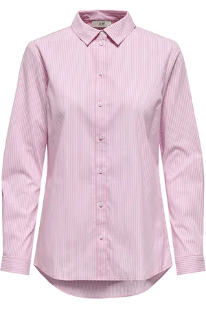 JDY Jacqueline de Yong Blouse mio L/s Shirt Wvn Noos 15149877 Shocking Pink/small White Dames