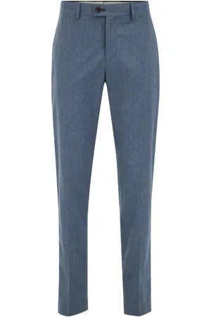 Van gils Heren gemêleerde slim fit pantalon van Italiaanse kwaliteit