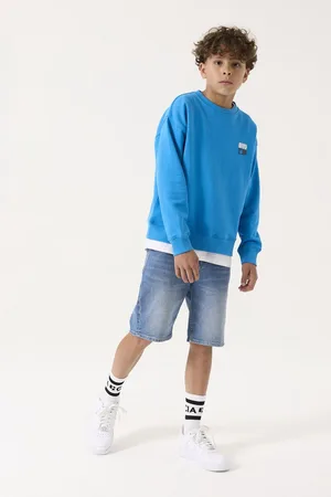 Garcia Jongens Chest print Sweater Blauw Long mouw