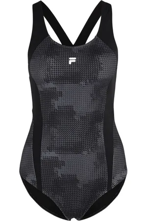 Fila Damen Badeanzug Sanya Aop Swimsuit Black Pills Camo AOP-L