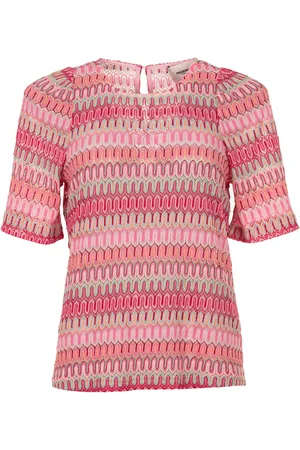 FREEBIRD T-shirt Bjork Ss Jer Crochet 25 1 1684 Multi Pink Dames