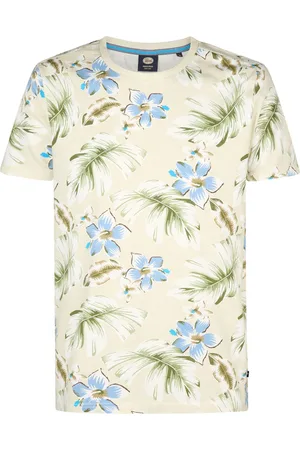 Petrol Industries Heren All-over Print T-shirt Hibiscus - Wit