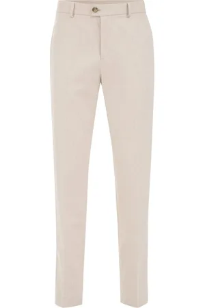 Van gils Heren Slim fit pantalon met stretch en visgraatmotief