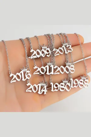 Bixorp Jaartal 2008 Ketting Zilverkleurig - Stainless Steel / Roestvrij Staal - Cadeau voor haar