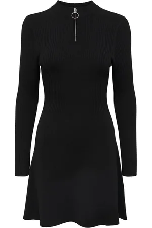 ONLY Jurk Onldee Hazel L/s Zip Dress Nca Knt 15261975 Black Dames