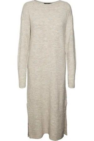 VERO MODA VMLEFILE LS BOATNECK CALF DRESS NOOS Dames Jurk