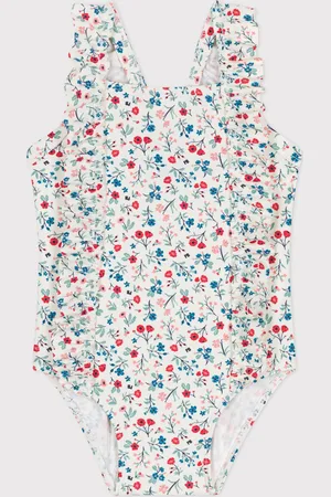Petit Bateau Eendelig babyzwempakje met ruches en bloemenprint Meisjes Badpak - ;Multico
