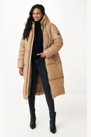 Mexx Lange Winterjas Pu Zand