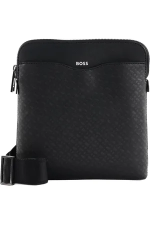 HUGO BOSS Leren Schoudertas Zair Envelope Zwart