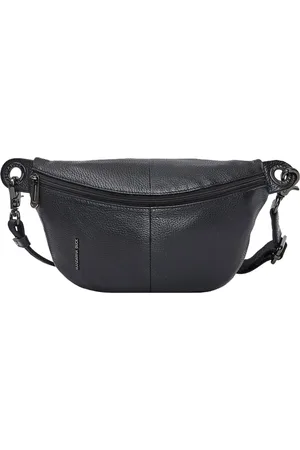 Mandarina Duck Leren Gordeltas Schoudertas Mellow Leather Bum Bag Zwart