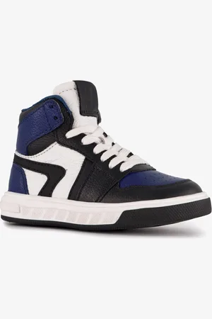 Groot Hoge leren jongens sneakers zwart