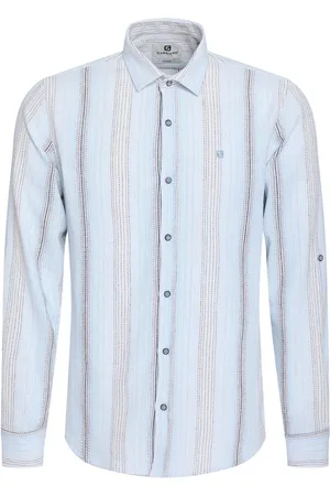 Gabbiano Overhemd Lange Mouw Overhemd Heavy Linnen 335547 4001 Bright Blue Mannen